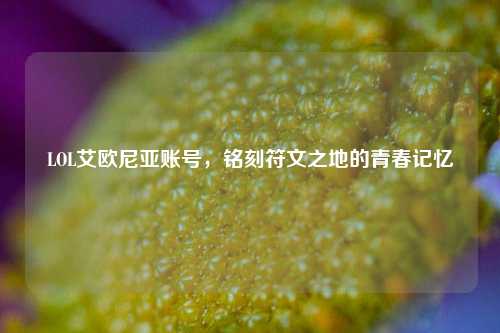 LOL艾欧尼亚账号，铭刻符文之地的青春记忆