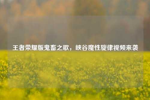 王者荣耀版鬼畜之歌，峡谷魔性旋律视频来袭