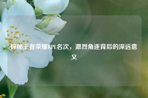 探秘王者荣耀KPL名次，激烈角逐背后的深远意义