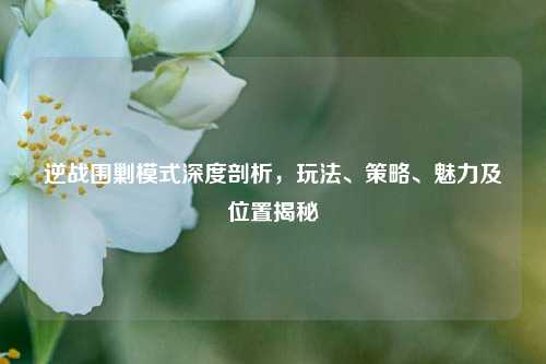 逆战围剿模式深度剖析，玩法、策略、魅力及位置揭秘